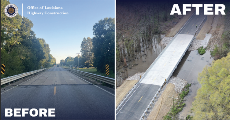 LA 923 Bridge Before and After